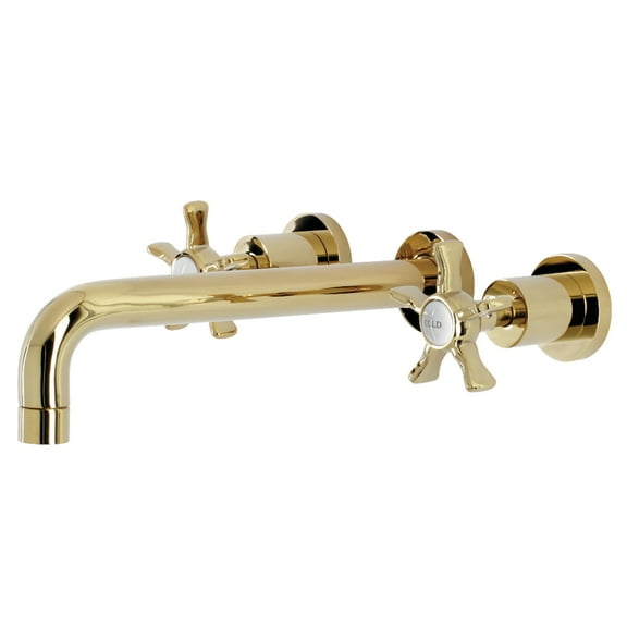 Kingston Brass KS8022NX Hamilton Two-Handle 3-Hole Wall Mount Roman Tub Faucet in Polished Brass