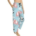 thumbnail image 2 of Disketp Cute Panda Flying In The Sky Print Women'S Comfy Pajama Pants Casual Drawstring Palazzo Lounge Wide Leg Pants, 2 of 9