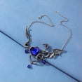 thumbnail image 3 of HOOUN Vintage Dragon Pendant Necklace Heart Crystal For Men Women Couples Jewelry Gift-16#Blue Heart Gemstone Dragon, 3 of 4