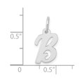 thumbnail image 2 of FJC Finejewelers 10 kt White Gold Small Script Initial B Charm 17 mm x 10 mm, 2 of 4