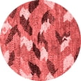 thumbnail image 1 of Ahgly Company Machine Washable Indoor Round Abstract Red Modern Area Rugs, 6' Round, 1 of 4