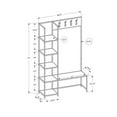 thumbnail image 4 of Monarch Specialties Bench, Entryway, Hallway, Storage, Organizer, Coat Rack, Hall Tree, Metal, Laminate, Brown, Black, Contemporary, Modern, 4 of 4