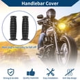 thumbnail image 3 of Unique Bargains 7/8" 22mm 15/16" 24mm Universal Motorcycle Hand Grip Cover Non Slip Rubber Handlebar End Grips for Motorcycle Scooter Bicycle ATV 1 Pair Black, 3 of 7