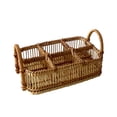 thumbnail image 4 of Cesta para utensilios de cocina, soporte para utensilios de cocina, organizador de cubiertos de ratán de bambú tejido a mano, organizador de cubiertos 6 cuadrícula, 4 of 9