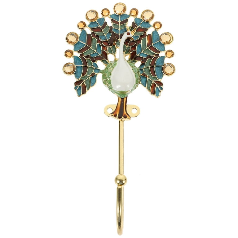 NUOLUX Vintage Peacock Wall Hook Decorative Antique Wall Hanger
