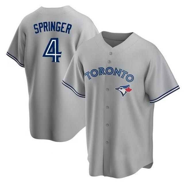 Men's George Springer #4 Toronto Blue Jays Baseball Jersey #Adult replica name jersey —M