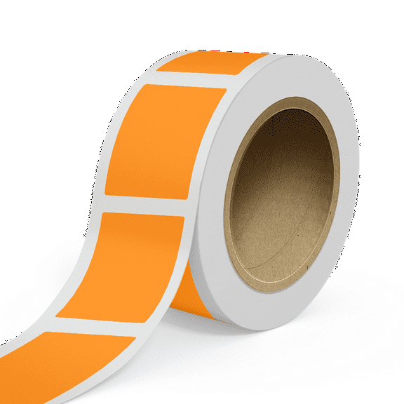 JAM Paper Standard Label Rolls, Rectangle, 4 x 5 1/2, Neon Orange, 125 Labels/Roll