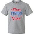 thumbnail image 3 of Inktastic 4th of July Stars Stripes and Sass Blue and Red Stars Youth T-Shirt, 3 of 5