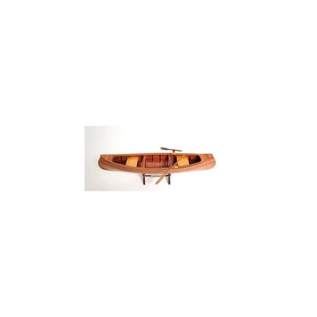 HomeStock Mountain Majesty Indian Girl Canoe Built to Scale With High-Grade Wood Includes Paddles Internal Ribs and Seating Areas Brown Wood 24 x 5 x 7 Inch