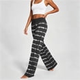 thumbnail image 4 of Womens Pants Casual Baeitkot Tie Dye Print Drawstring Waist High Waisted Wide Leg Trousers Loose Fit, 4 of 6