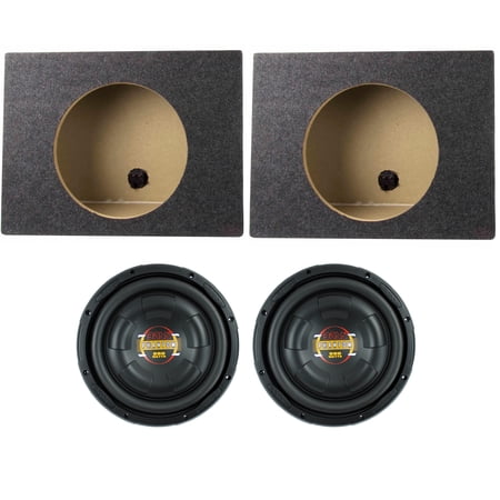 2) Boss D10F 10  1600W Shallow Car Audio Subwoofers + 2) 10  Single Sealed Boxes