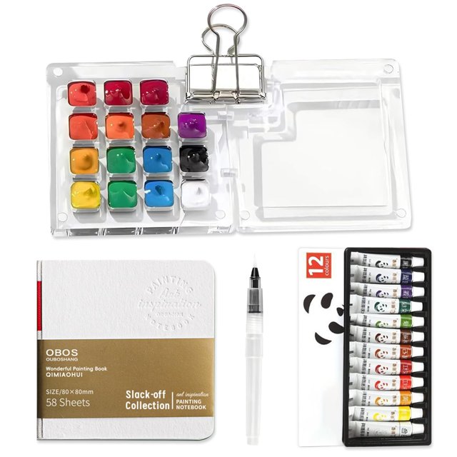 Set de pintura de acuarela Soniuong Pocket Artist con 12 colores