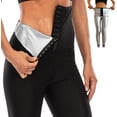 thumbnail image 2 of Pantalones de yoga para mujer, pantalones de cintura alta para el abdomen, pantalones moldeadores del cuerpo, paquete de sauna y fitness, 2 of 5