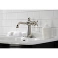 thumbnail image 3 of Kingston Brass KSD154BXPN Nautical One-Handle Single-Hole Bathroom Faucet with Deck Plate and Push Pop-Up Drain, Polished Nickel, 3 of 7