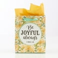 thumbnail image 2 of Yellow Floral Gift Bag w/Tissue Paper Be Joyful Always 1 Thes. 5:16, Extra Small, 2 of 4