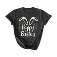 thumbnail image 2 of Cavosen Happy Easter Womens Short Sleeve Tops Dressy Summer Bunny Funny Letter Print Pullover Shirts Crewneck Festival Blouse Vacation Holiday T Shirts Loose Tees Black S, 2 of 5