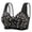 Black, variant on Gymayou Middle Aged Women Front Snap Wireless Bra Printed Comfort Bralette Soft Skin Friendly Front Closure Bras Beige 36/80