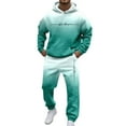 thumbnail image 2 of Jogging Suits for Men 2 Piece Set Versatile Color Patchwork Loose Fit Hoodie Sweatshirt and Joggers Sweatpants Sets Fall Fashion Pullover Suits Winter Clothes Outfits, 2 of 5