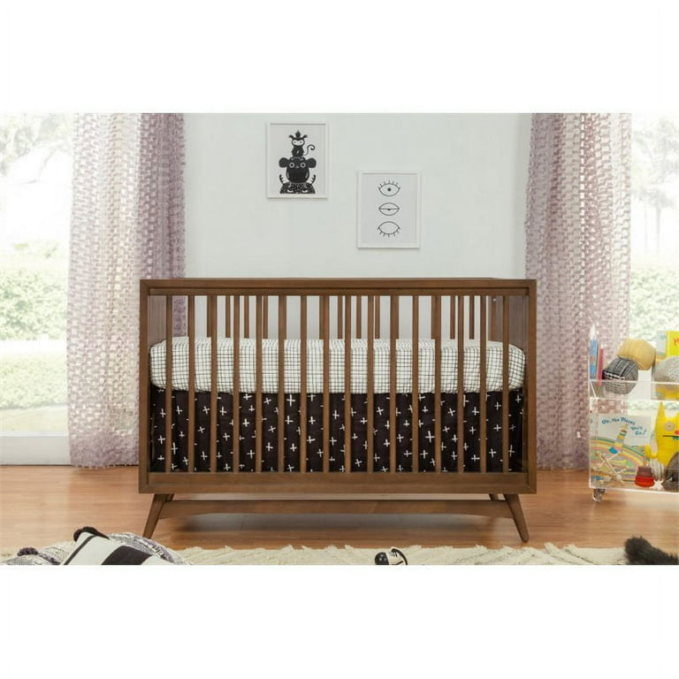 Peggy 3 in 1 Convertible Crib with Toddler Bed Conversion Kit in Natural Walnut Walmart