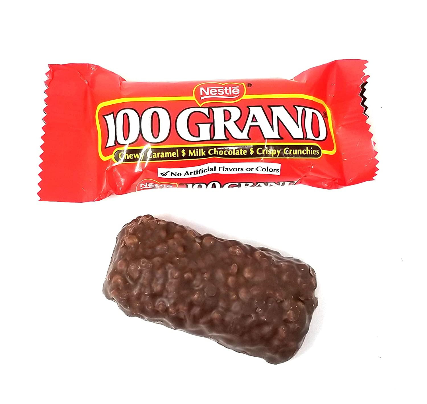 Nestle 100 Grand Milk Chocolate Candy Bar Fun Size, Chewy Caramel Treat, 2 Lbs