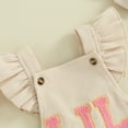 thumbnail image 5 of Bagilaanoe Newborn Baby Girl Summer Rompers Letters Embroidery Fly Sleeve Bodysuits + Hairband 3M 6M 12M 18M Infant One Piece Jumpsuit, 5 of 8