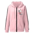 thumbnail image 4 of Xudanell Oversized Hoodies for Women Drawstring Pocket Zip up Womens Winter Jackets Pink M, 4 of 4