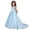 Sky Blue, variant on Girls Solid Color Satin Flower Girl Dress Sleeveless Pleated Train Gown for Wedding and formal Events Size:8 Years