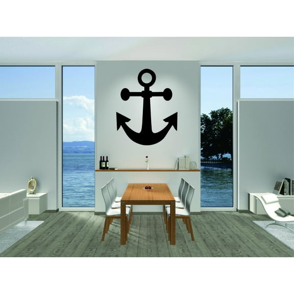 Wall Decal : Boat Ship Water Anchor 16x24 Inches