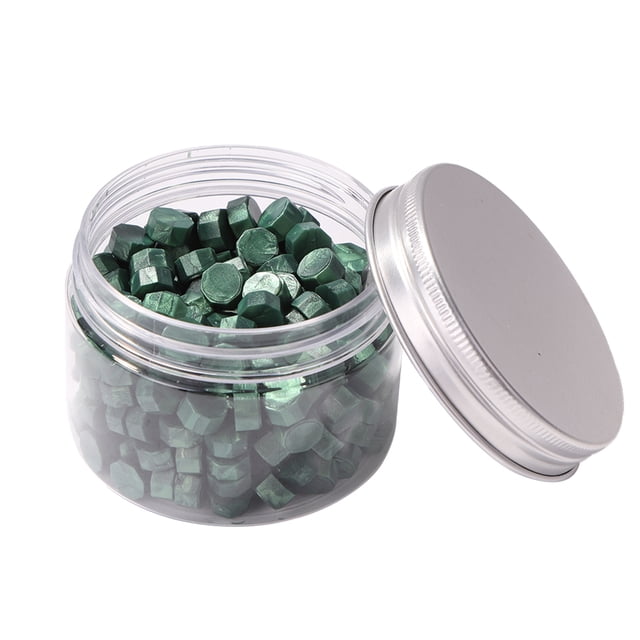 200 Tabletas Sello Retro Btafrte Con Cuentas Sello Cera Octogonal Verde Pino
