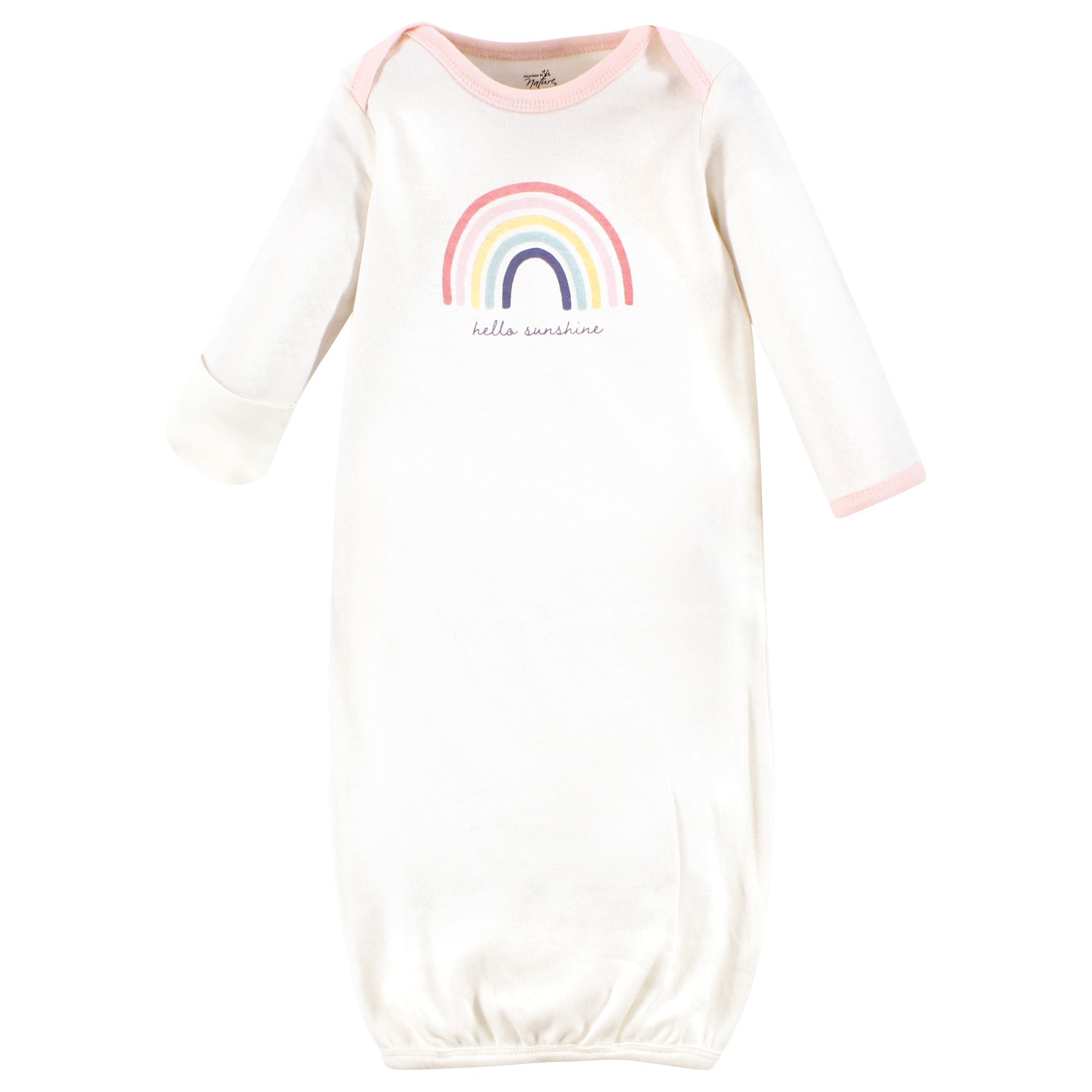 Touched by Nature Baby Girls Organic Cotton Gowns, Rainbows And Sunshine, 0-6 Months