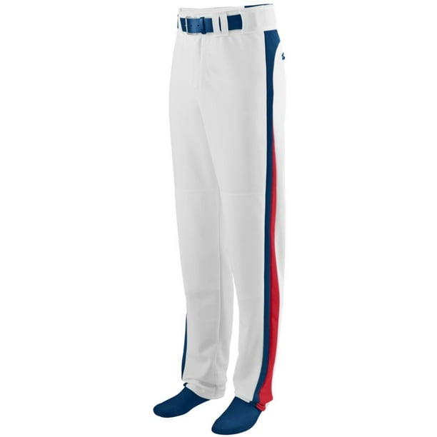 Augusta Sportswear XL Boys SLIDER BASEBALL/SOFTBALL PANT White/Navy/Red