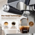 thumbnail image 2 of Expresso Coffee Machines with Touchscreen 20 Bar Professional Espresso Maker with Milk Frother & Hot Water, Stainless Steel Coffee Maker for Latte Americano, Cappuccino Machine for Home Office, 2 of 8