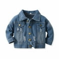 thumbnail image 2 of Mwjwdo Toddler Baby Boys Girls Denim Jacket Casual Outerwear Clothing Distressed Jean Jacket Top Cowboy Fall Spring Coat Blue 3 Years, 2 of 9