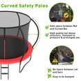 thumbnail image 5 of Jump Into Fun Trampoline 8 10 12 14 15 16FT, Trampoline with Enclosure, Basketball Hoop, Swing, LED Light and More Gifts, 1000LBS Trampoline for 3-4 Kids, Outdoor Galvanized Spray No Gap Trampoline, 5 of 8