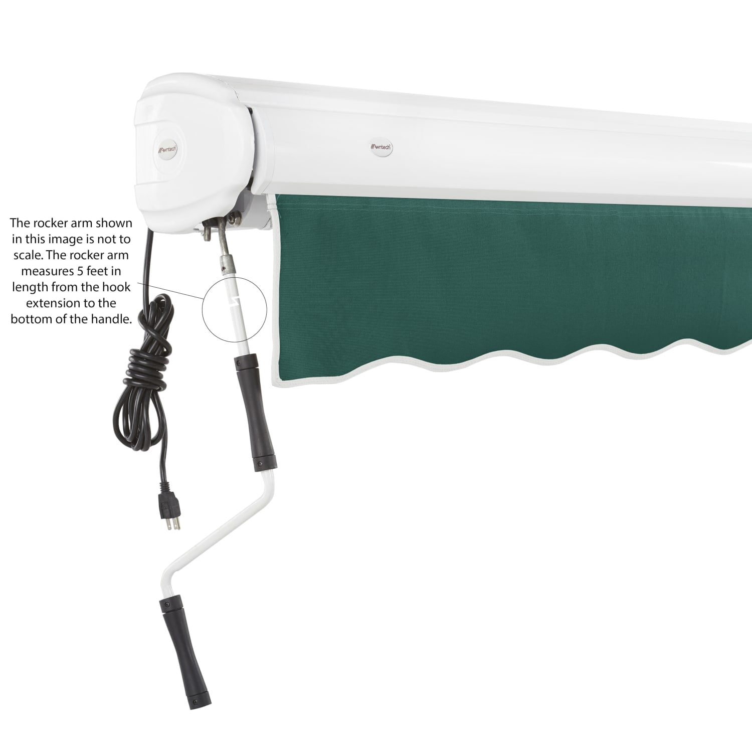 Awntech 18 Ft Key West Left Motorized Heavy Duty Patio Retractable Awning with Cassette (216in x 9.38in x 120in), Forest