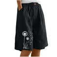 thumbnail image 2 of Roncen Women's Floral Print Shorts - Linen-Look Casual with Side Pockets for Summer Outings, 2 of 7