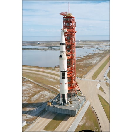 24"x36" Gallery Poster, Apollo 14 saturn v rocket rollout kennedy space center 1970