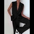 thumbnail image 4 of Conjuntos de 2 Piezas para Mujer: Chaleco Sin Mangas y Pantalón , Conjunto de Blazer Informal de Negocios. Negro S, 4 of 7