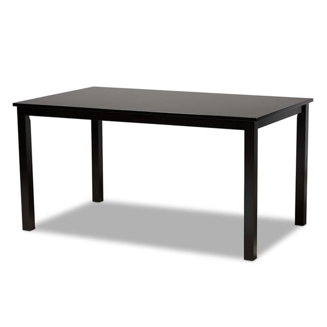 Baxton Studio Eveline Table à Manger Rectangulaire en Bois Fini Espresso