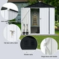 thumbnail image 2 of Outdoor Storage Garden Sheds Apex Roof,Pointed Roof White and Black 4FTx6FT, 2 of 4