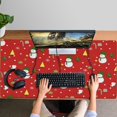 thumbnail image 4 of Long Mouse Pads for Desk,Red Christmas Snowman Pattern Desk Mats on Top Of Desks, Desk Mouse Pad Extra Large with 3mm Non-Slip Base and Stitched Edge for Gaming,Office,Work,Home 47.3x23.6in, 4 of 5