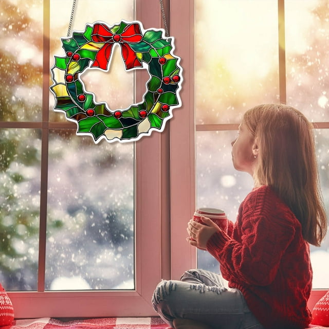 Acrylic Christmas Art Hanging Decoration For Your Festive Home Interior Wreath And Window Display Enhancing Living Space