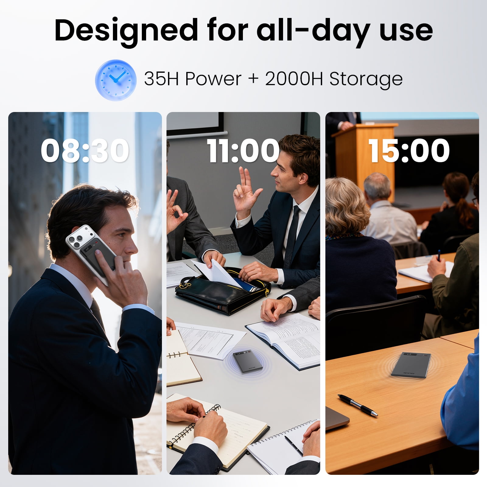 AI Voice Recorder, NEWYES Ailog Smart Audio Recorder, App Control, Transcribe & Summarize, 188+ Languages Translation, 64GB Memory, Audio Recorder for Meetings, Lectures, Calls, Business, Class