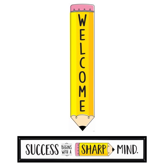 Creative Teaching Press Doodle Pencil Double-Sided Banner, 39" x 8"