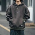 thumbnail image 4 of Sudadera con capucha para hombre, color blanco roto liso, ofertas al por mayor, sudaderas con capucha, otoño e invierno, ropa masculina de lujo Y2k Vintage Emo, 4 of 5