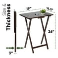 thumbnail image 3 of Open Box PJ Wood Folding TV Tray Folding Table Desk Stand, Espresso Brown, 2pc, 3 of 8
