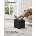thumbnail image 2 of Otomana SONGMICS con forma de cubo plegable, 30 x 30 x 30 cm, color negro, 2 of 7