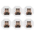 thumbnail image 2 of Balery 6 Pcs Cat Holding Mugshot Signleather Coasters Set, Drink Table Cup Coasters For Living Room Kitchen Coffee Decor, 2 of 9