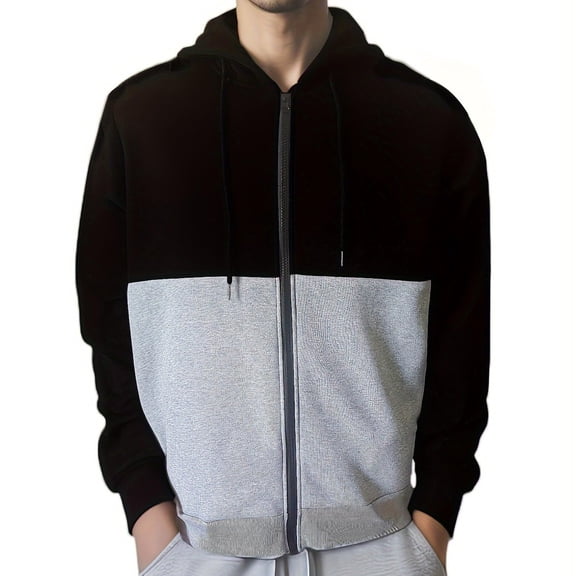 Men's Graphic Color Block Pullover No Hoodie Fleece Sweatshirt Long Sleeve Casual Novelty with Pockets