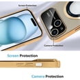 thumbnail image 5 of Compatible with iPhone 15 Case 2023 【Support for Magsafe】 Magnetic Logo View Magnetic Plating Luxury Case Wide Lens Camera Protection Shockproof Corner Back Cover -Gold, 5 of 6
